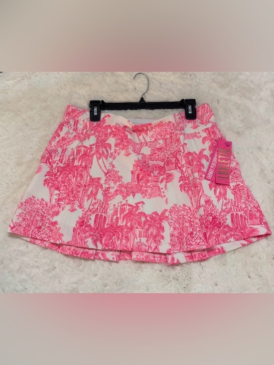 Lilly Pulitzer Dresses & Skirts - NWT Lilly Pulitzer PALM BEACH Pink White Palm-Print Skirt 14